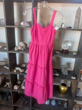 Cotton Lined Women’s Hot Pink Tiered Sundress